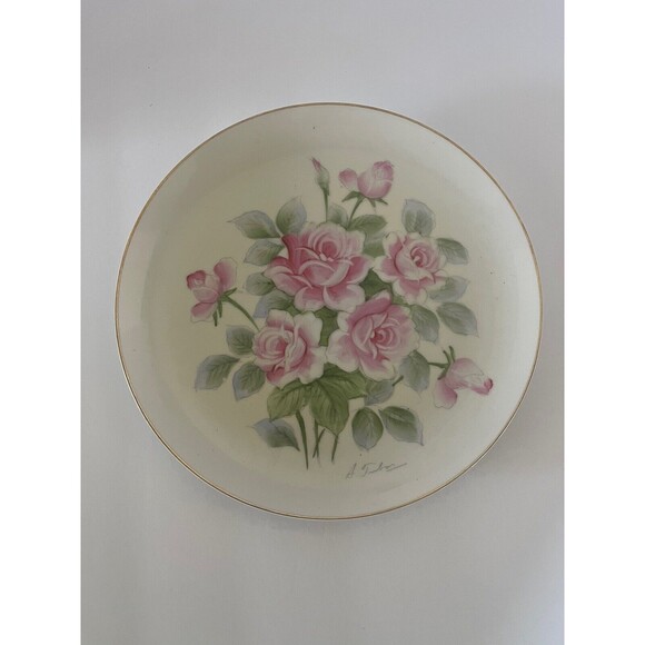 Unbranded Other - VTG, 10 in Hand Painted Plate, Granny Core, Cottage Core, SBA, Cottage Kitsch.